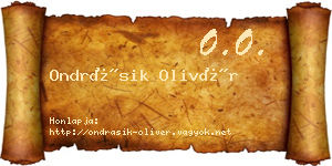 Ondrásik Olivér névjegykártya